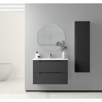 Saniclass Prime Balance Armoire Haute - 120x34.5x26.9cm - 1 porte - mat anthracite - MDF