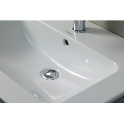 Duravit ME by Starck Lavabo pour meuble 123x49cm avec 1 trou de robinetterie et Wondergliss blanc