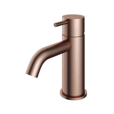 Hotbath Cobber mitigeur de lavabo bas avec bec courbé sans vidage cuivre brossé PVD