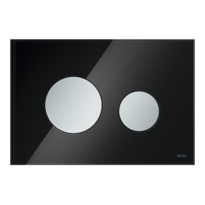 Tece Loop Plaque de commande pour technique de double chasse verre noir touches chrome mat