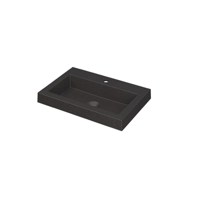INK Dock wastafel - 60x40x6cm - 1 wasbak - 1 kraangat - Quartz zwart