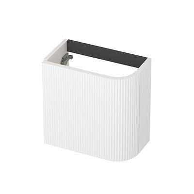 INK Concept R Meuble sous-lavabo pour lave-mains - 40x22x40cm - 1 porte - ouverture à gauche - angle arrondi - fraisé - mdf laqué - blanc mat