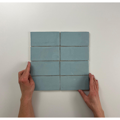 ÉCHANTILLON Terravito Galeno carreau mural - 7.5x15cm - Rectangle - 8.5mm - Sky Brillo