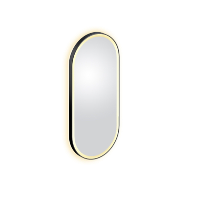Clou Look at Me spiegel – ovaal – 45x100 cm – indirecte LED rondom – Zwart mat