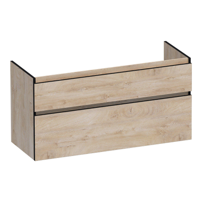 BRAUER Delight Edge wastafelonderkast 120 2 softclose lades - greeploos - 1 sifon uitsparing - Forest Wheat
