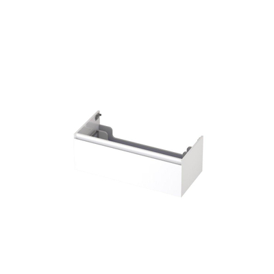 INK Wastafelonderkast - 100x45x35cm - 1 lade - greeploos - MDF lak - Hoogglans wit