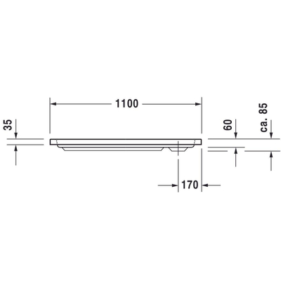 Duravit D Code douchebak acryl rechthoekig 110x75cm met afvoergat 90mm wit