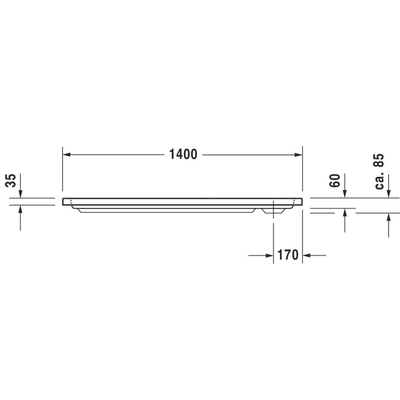 Duravit D Code kunststof douchebak 140x70x8.5cm acryl rechthoekig wit