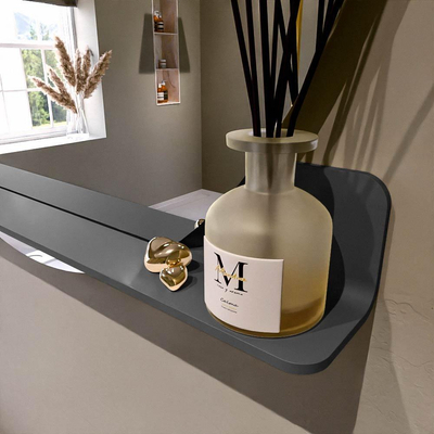 Mondiaz SPOT Miroir de salle de bain - rond 110cm - plan de miroir - couleur Gris Foncé