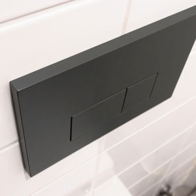 FugaFlow Eccelente Plaque de commande Press - pour réservoir encastré Geberit UP320 - double chasse - boutons rectangulaires - plastique - anthracite mat