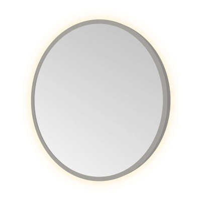 Hotbath &MORE Spiegel in aluminium frame / round - diameter 40cm - inclusief indirect LED - color changing - dimbaar - dottless - met afstandsbediening - PVD - geborsteld gunmetal antraciet