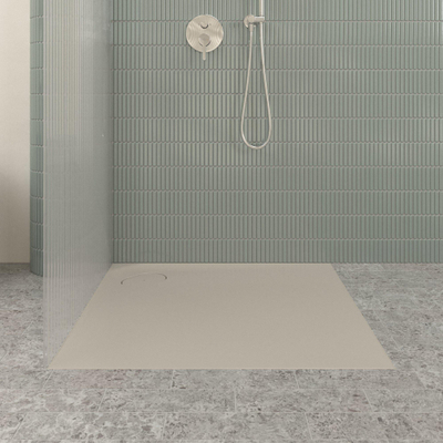 Villeroy & Boch Ecora douchebak - 90x90x3.5cm - hoekafvoer - almond (beige)