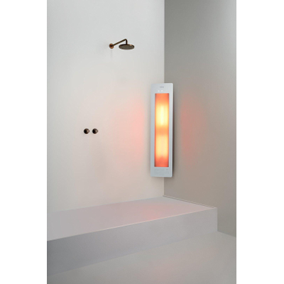 Sunshower Round Medium Plus infrarouge + lumière UV en applique incl. kit d'installation angle 140x33x25cm Blanc