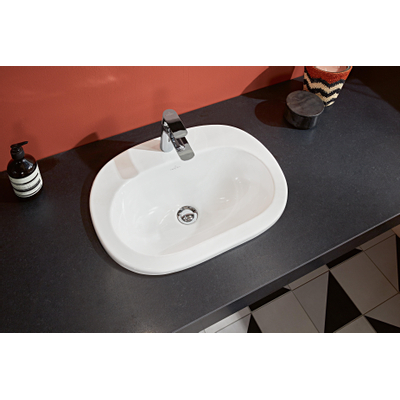 Villeroy et Boch O.novo Lavabo à encastrer 56x40.5cm avec trop plein et trou pour robinetterie ceramic+ Blanc