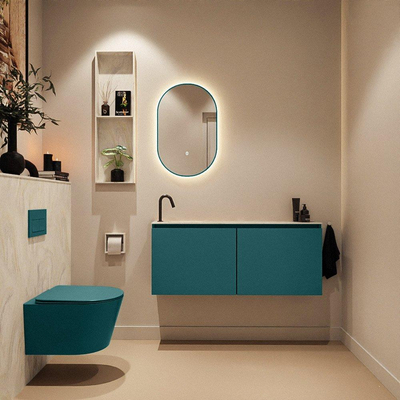 MONDIAZ TURE-DLUX 120cm toiletmeubel Smag. EDEN wastafel Ostra positie links. Met 1 kraangat.