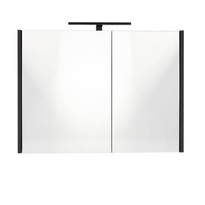 Best Design Halifax spiegelkast 80x60cm met opbouwverlichting MDF zwart mat