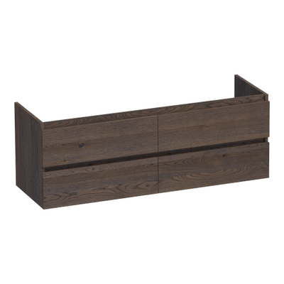 Saniclass Solution Meuble sous-lavabo 139x50x45.5cm bois de chêne massif Black Oak