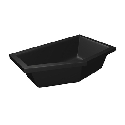 Xenz Society Hoekbad - 160x90x53 - afvoer Midden - Rechts - acryl - ebony