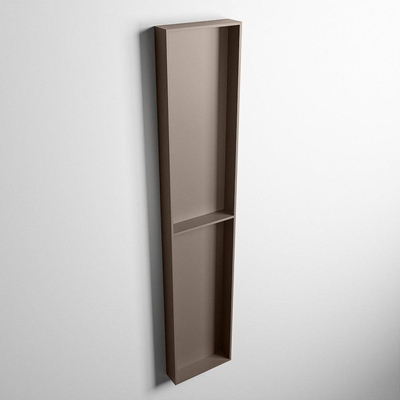 Mondiaz Easy nis 29.5x89.5x8cm voor Inbouw/opbouw 2 open vakken Solid surface Smoke/Smoke