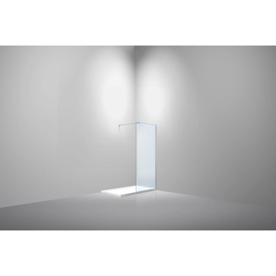 Van Rijn Products ST01 Paroi fixe 108x200cm 8mm verre clair incluant profil mural et barre de stabilisation Inox