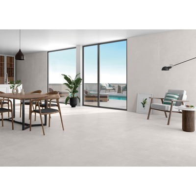 Terravito Belmiro wand- en vloertegel - 59.5x120cm - 10.0mm - Rechthoek - gerectificeerd - Betonlook - mat grijs - Graphite