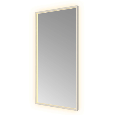 Hotbath &MORE Spiegel - 50x100cm - direct en indirect LED - color changing - spiegelverwarming - met afstandsbediening - geborsteld RVS 316