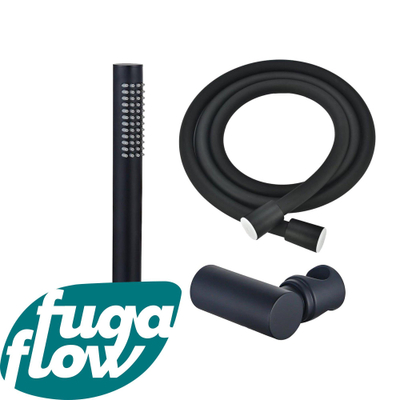 FugaFlow Eccelente Sobrado Ensemble de douchette avec douchette à main, support et flexible lisse Noir