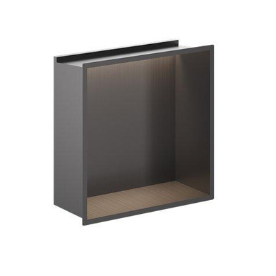 Crosswater Douche Nis - 30.5x30.5cm - LED-lichtstrip - slate gunmetal (antraciet)