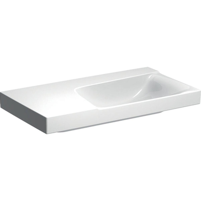 Geberit Xeno2 lavabo 90x48x14cm sans trou de robinetterie sans trop-plein tablette à gauche KeraTect blanc