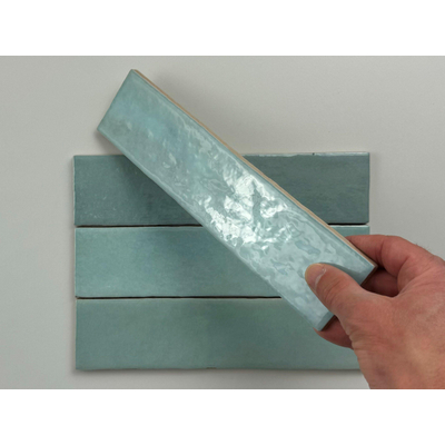 ÉCHANTILLON Terravito Mellina Carrelage mural céramique - 6x24,6cm - 8mm - Bleu clair
