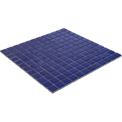 La mosaïque Mosaic Factory Barcelona - carreau mosaïque - 30x30cm - carrelage mural - carré - porcelaine bleu foncé brillant
