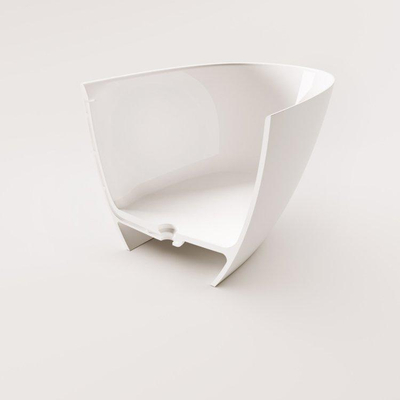 Zeza Element Vrijstaand Bad - 145x71x60cm - solid surface - mat crème