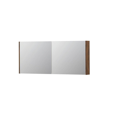 INK SPK1 armoire de toilette – 140 x 60 x 14 cm – 2 portes, portes-miroir double face – Noyer (Brun) mat