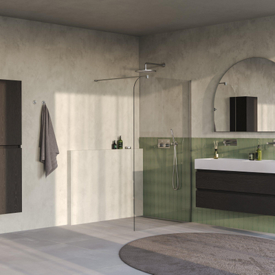 BRAUER Orion Paroi de douche à l’italienne - 120x200cm - verre clair - traitement anticalcaire - PVD - inox brossé