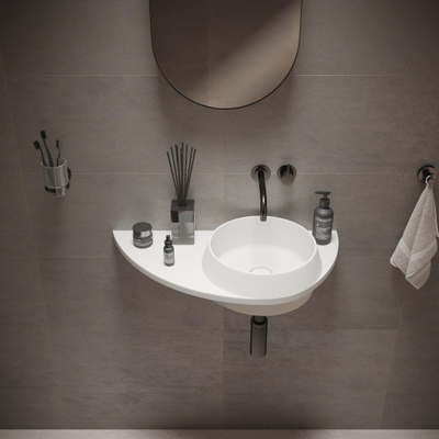 Ideavit SolidDual Lavabo à poser 70x35x14cm sans trous 1 vasque Solid Surface Blanc mat