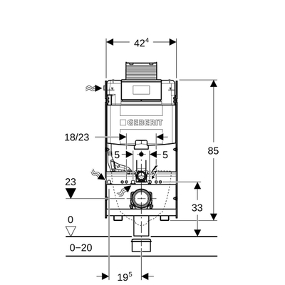 Geberit Gis inbouwreservoir h100cm omega res12cm