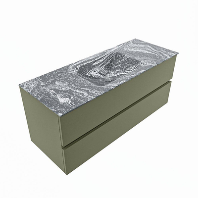 Mondiaz VICA-DLUX Ensemble de meuble de salle de bain - 120cm - meuble sous-vasque armée - 2 tiroirs - lavabo encastré nuage milieu - 1 trou de robinet - version haute 60cm - lave