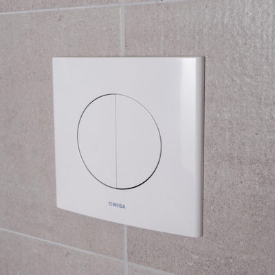 Wisa Argos bedieningsplaat vierkant kunststof 16x16cm dualflush DF wit TWEEDEKANS
