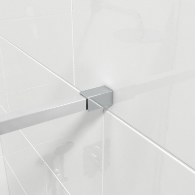 Van Marcke Douche à l'italienne 100x200cm verre de sécurité bande satinée anti-calcaire chrome