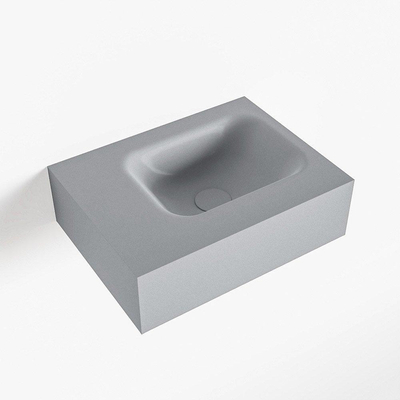 Mondiaz LEX Lave-main - 40x30x12cm - lavabo droite - sans trou de robinet - Solid Surface - Plata