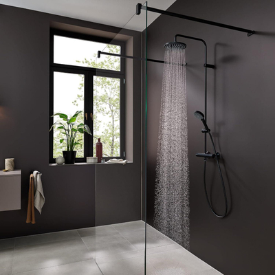 Hansgrohe Vernis Blend ensemble de douche pluie – douche de tête Ø 20.5 cm – barre de douche – noir mat