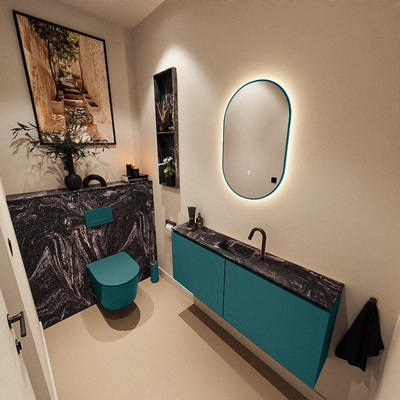 MONDIAZ TURE-DLUX 120cm toiletmeubel Smag. EDEN wastafel Lava positie midden. Met 1 kraangat.