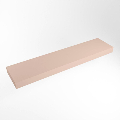 Mondiaz TOP 46 Plan vasque suspendu - 200x46x12cm - adapté aux vasques à poser - Solid surface - Rosee