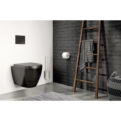 Zack Carvo Porte-balai de toilettes - ouvert - montage mural - acier inoxydable brossé