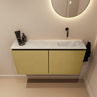 MONDIAZ TURE-DLUX 100cm meuble WC Oro. EDEN lavabo Opalo position droite. Sans trou de robinet.