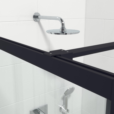 Marenza Bellini Inloopdouche - 110x200cm - veiligheidsglas - helder glas - frame rondom - anti kalk - mat zwart