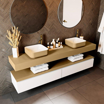 Mondiaz TOP 41 Vrijhangend Topblad - 190x41x12cm - geschikt voor waskom - Solid surface - Oro