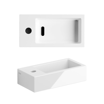 Clou Flush 3 lave-mains 36x18x9cm trou de robinet à gauche Céramique Blanc
