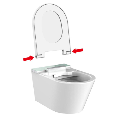 FugaFlow Pietra WC-douche - Sans rebord - Séchoir - Douchette féminine - Blanc brillant