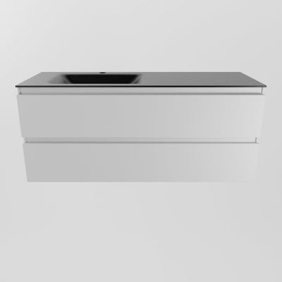 Mondiaz AIVY Ensemble de meuble - 120x45x50cm - 1 trou de robinet - 1 vasque Urban Solid surface - Gauche - 2 tiroirs - avec miroir - MDF Talc